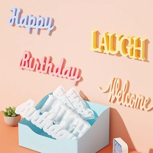 Macaron color English word silicone molds for DIY welcome signs and hanging wall decor