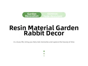 Dettaglio della statua di coniglio in resina durevole per decorazione da giardino