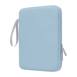 Custodia per tablet azzurra con cinturino da polso e doppia cerniera per dispositivi da 10,9 pollici