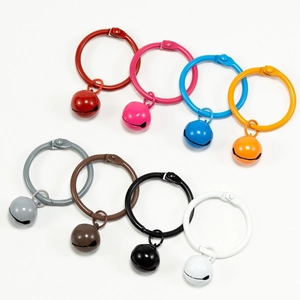 Anneaux à ressort en métal coloré avec clochettes pour porte-clés DIY en divers coloris