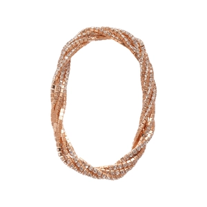 Vintage multi-layer rose gold bracelet with shimmering crystals for an elegant look