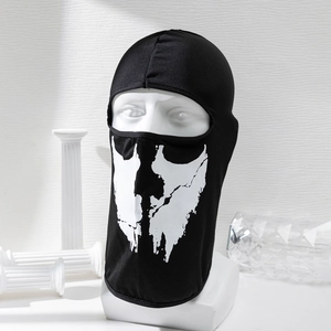 Black skull anime teeth balaclava mask for outdoor sports and motorcycle riding