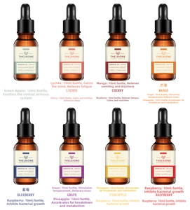 8-piece fruit essential oil set in 10ml amber glass bottles for diffusers