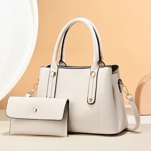 Elegant Handbag And Pouch Litchi Grain PU Leather Large Capacity Top Handle Crossbody Bag For Women Daily Commute