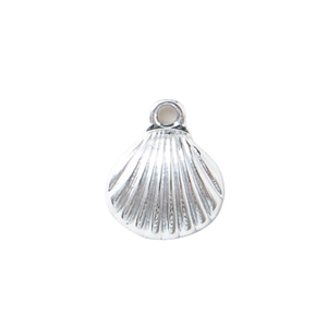Minimalist silver shell pendant made of plated alloy for DIY jewelry necklace making