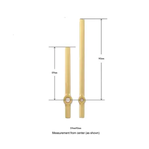 Matte gold clock hands set with 59mm hour and 90mm minute hands measured from center