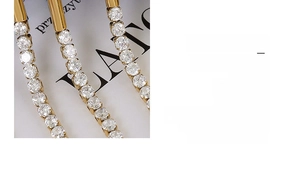 Close-up of gold titanium steel chain with zircon inlay and precise prong setting