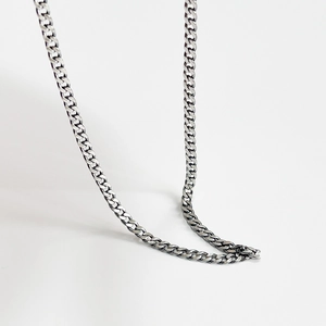 925 Sterling Silver Curb Chain Necklace Vintage Oxidized Retro Choker Jewelry For Women With Adjustable Extension