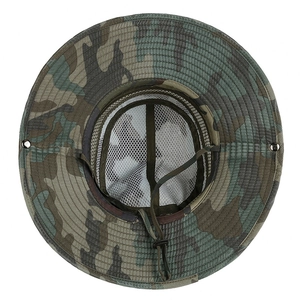 Chapeau de soleil camouflage à large bord avec doublure en maille et cordon réglable