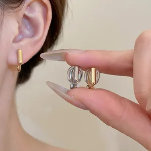 Minimalist geometric spiral earring converters in gold and silver finish for women