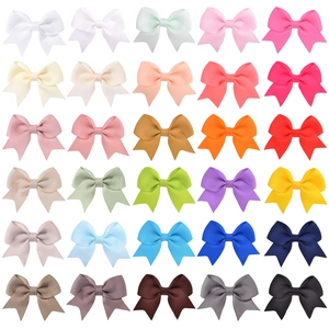 Girls Bow Hair Clips Candy Colored Grosgrain Ribbon Alligator Clips Handmade Cute Barrettes Kids Accessories