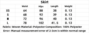 Detailed size chart for elegant Christmas bow-tie top and skirt two-piece set in CM