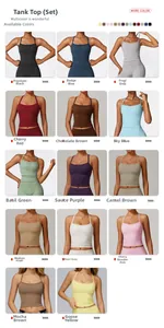 Sélection de 14 couleurs pour l'ensemble débardeur de yoga ajusté pour femmes