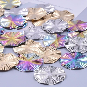 Polished stainless steel petal charms in gold, silver and rainbow for DIY jewelry
