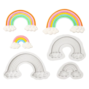 Regenbogen- und Wolken-Silikonform-Set für DIY Tortendeko und Schokoladenmodellierung