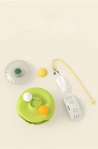 Modular cat toy set with tumbler base, feathers, bells and interactive balls