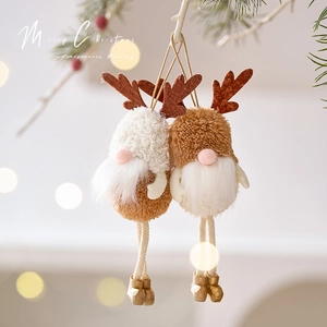 Décorations De Noël Gnome Renne En Peluche Fausse Fourrure Décor Suspendu Style Nordique Pour Sapin De Noël