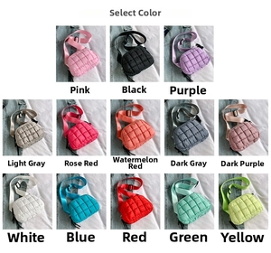 Detailed overview of quilted crossbody bags available in 13 various fashion colors
