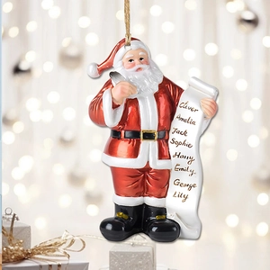 Décoration suspendue Père Noël avec liste de noms pour voiture et intérieur de maison