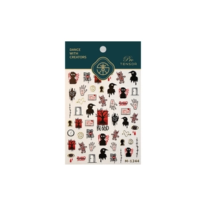 Stickers à ongles gothiques Halloween avec motifs de fantômes et de sang M-1244