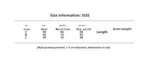 Detailed size chart for the sequin party dress showing bust, waist, hip, and length in cm
