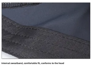 Macro detail of breathable inner sweatband with reinforced stitching for outdoor sun hat