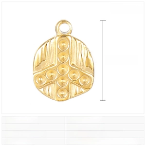 Detailed view of a 12x9mm gold stainless steel animal paw pendant for jewelry making