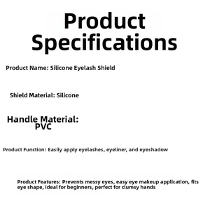 Detail guide of multifunctional silicone eyelash and eyeliner tool with PVC handle