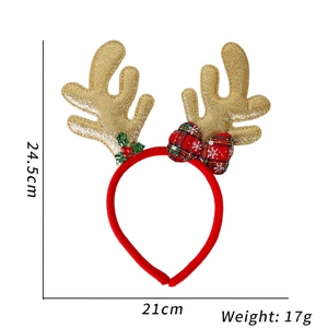 Christmas reindeer antler headband with size dimensions 24.5x21cm and 17g weight details