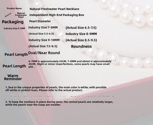 Detail of natural freshwater pearl necklace showing high luster in premium gift packaging
