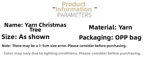 Detailed specifications of knitted Christmas tree hanging ornaments made of soft yarn material