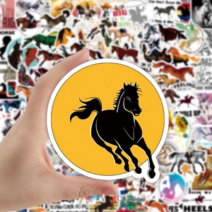 Waterproof equestrian cartoon horse stickers for luggage and laptop decoration