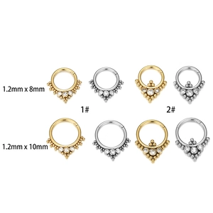 Anelli per naso in acciaio 316L con zirconi in dimensioni da 8 mm e 10 mm