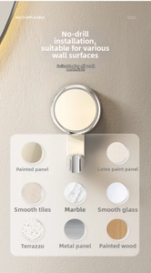 Vacuum suction cup hook showing compatibility with marble, tile, glass and metal surfaces