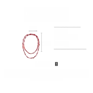 Detail view of 122cm red beaded necklace with shell and crystal glass beads for women