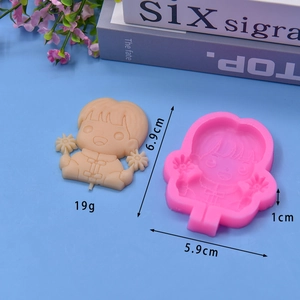 Macro shot of 3D cartoon boy silicone mold with Chinese New Year festive details