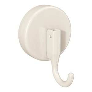Cream-colored suction cup wall hook with heavy-duty J-hook for bathroom and kitchen