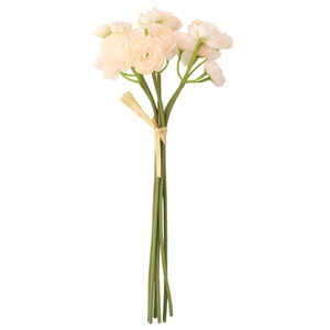 Pink and white artificial tea rose bouquet tied with yellow ribbon for wedding decor