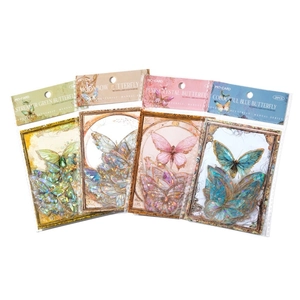 Holographic butterfly sticker pack with crystal laser gold effect for scrapbooking