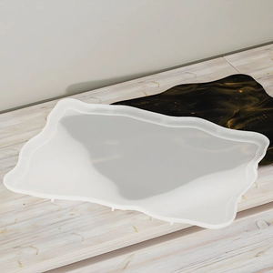 Irregular wave edge silicone tray mold for DIY resin coasters and storage plates