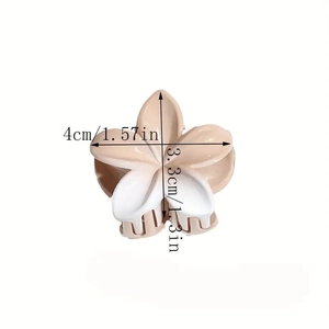 Pince à cheveux fleur dégradé beige 4cm petite pince crabe pour queue de cheval