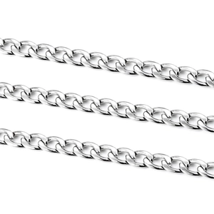 Chaîne cubaine classique de 6mm en acier inoxydable argenté pour colliers DIY hip-hop