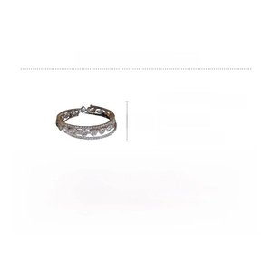 Detailed view of multilayer silver rhinestone bracelet with 6.4cm diameter and 13.1g weight
