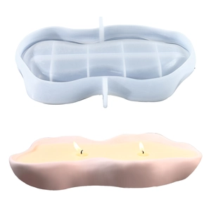 Moule en silicone irrégulier pour bougies DIY et plateaux de rangement tordus