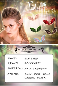 Detailansicht bunter Elfenohren in verschiedenen Farben für Cosplay-Party-Zubehör