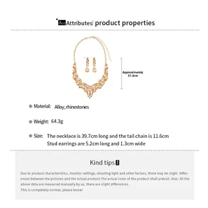 Detailed size specifications for V-shaped necklace and teardrop earrings set