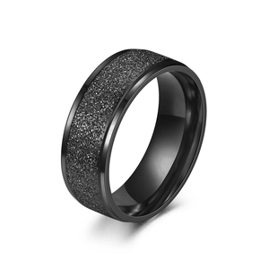 Herren 8mm schwarzer matter Titanstahl Ring Mode minimalistischer edelstahl paare schmuck