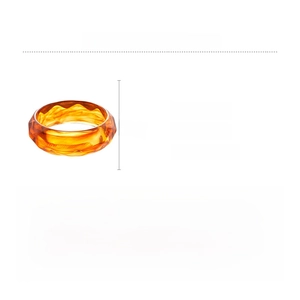 Amber acrylic bangle featuring irregular wave textures and 8cm inner diameter dimensions
