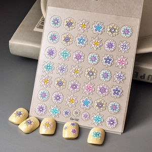 Adesivi Per Unghie 5D In Rilievo Motivi Mandala Bohemien Fiocco Di Neve Impermeabili Autoadesivi Manicure DIY Per Donne