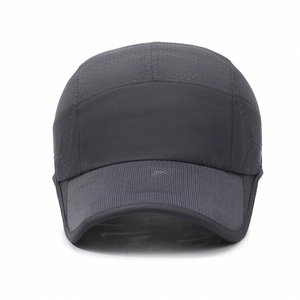 Casquette de baseball gris foncé séchage rapide avec panneaux en maille pour sports de plein air